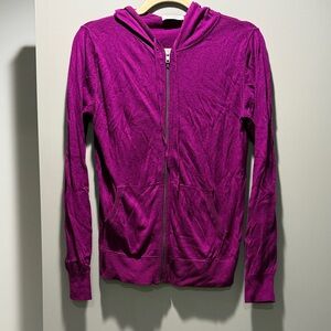 Equipment soft knit zip cardigan sweater Magenta Hoodie